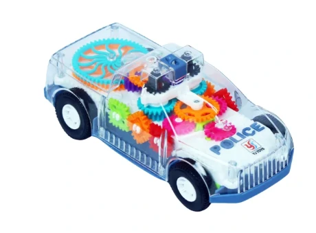 Transparent Gear Musical Police Toy Car