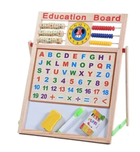 Wooden 3-in-1 Educational Board