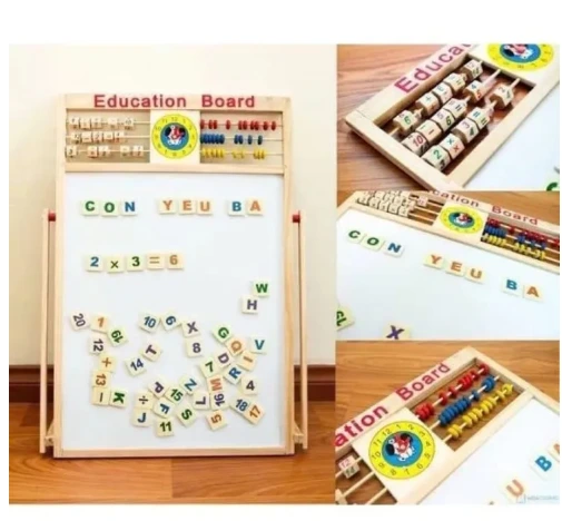Wooden 3-in-1 Educational Board