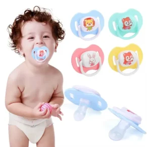 Cartoon Silicone Baby Pacifier with Cover BPA Free Safety Soft Material Convenient Carry Sleeping Baby Pacifier Easy To Hold Baby Pacifier Soother Toys