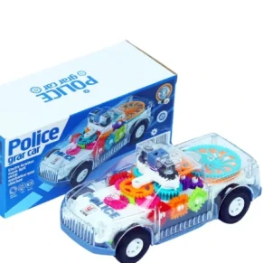 Transparent Gear Musical Police Toy Car