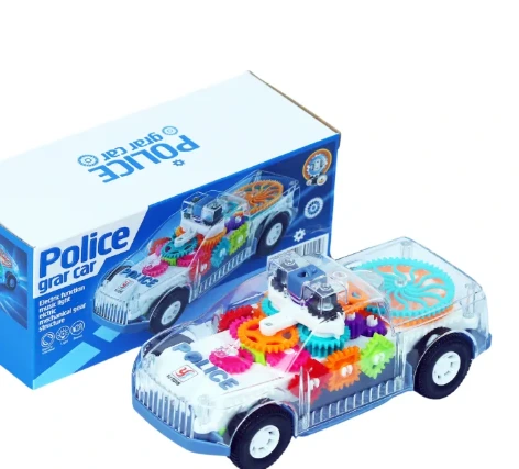 Transparent Gear Musical Police Toy Car