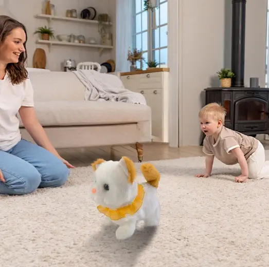 Cute Soft Plush Moving Cat Toy (Multi-Color)