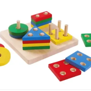 Wooden Puzzle toy Educational DIY Baby Toys Wooden Geometric Sorting Board Montessori Kids Educational Toys Building Puzzle Child Gift